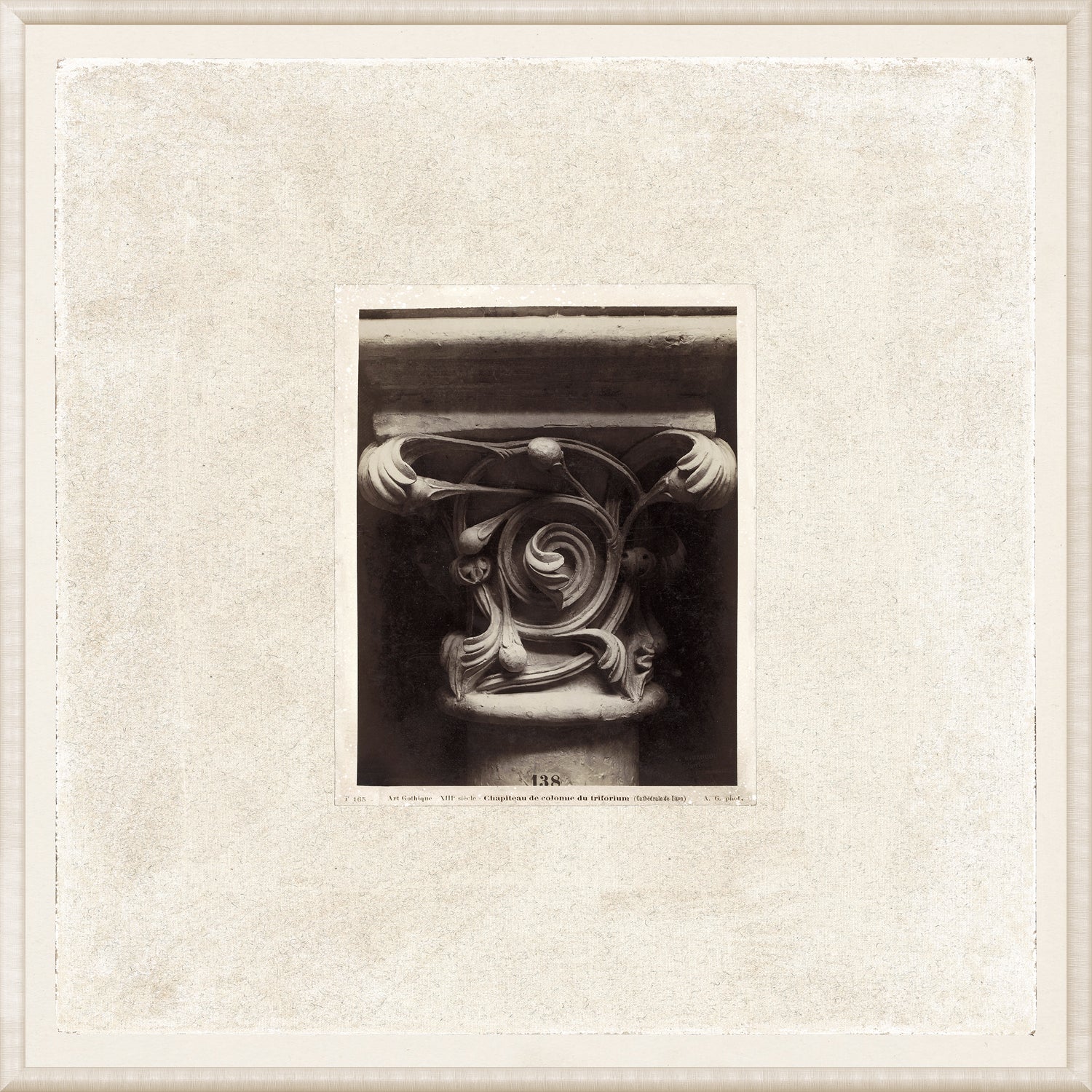 Gothic Details I wall art featuring an intricate architectural column design in black and white.