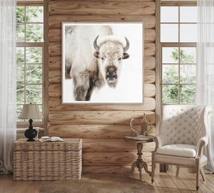 angle view of Sacred White Bison luxury Artwork