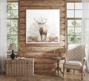 angle view of Red Deer Stag luxury Artwork