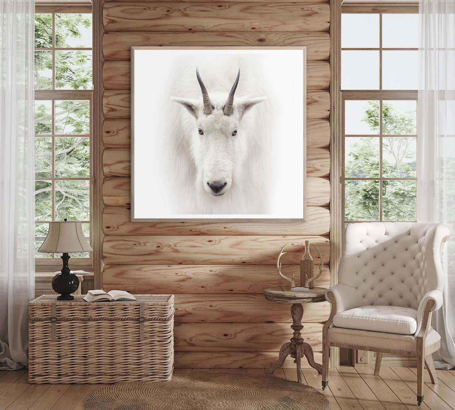 Mountain Goat — nature and landscape fine art print in neutral tones at Laurie Yapp Home