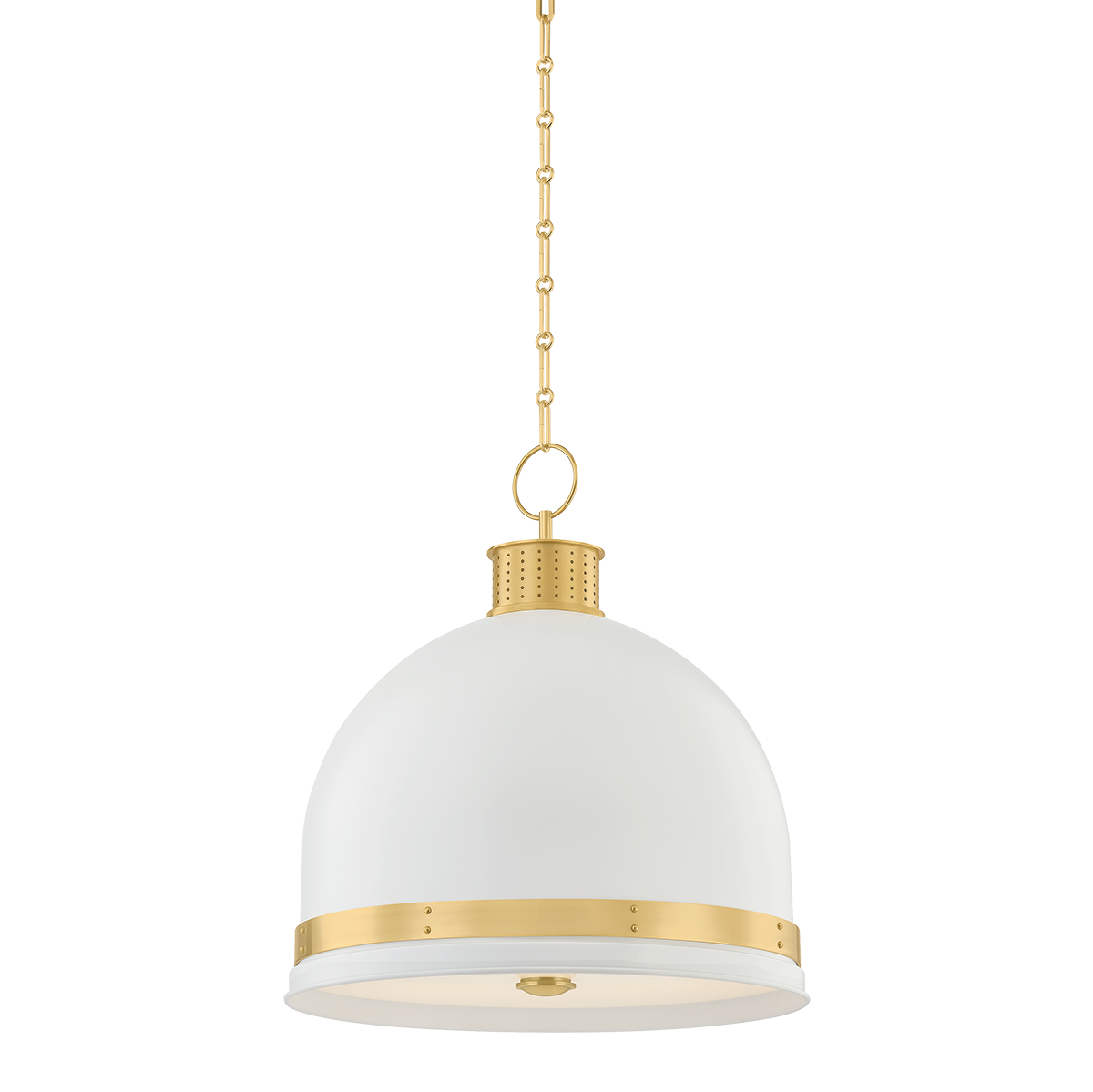 Briscoe Pendant 20.25" in aged brass — a Hudson Valley pendant for kitchens, entries, and dining rooms at Laurie Yapp Home.
