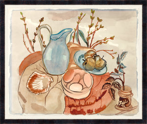 Collection Vintage Still Life With Eggs And Willow 1929 framed art print