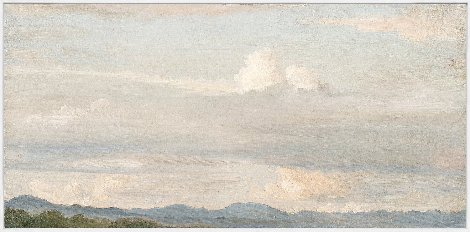 Cloud Study with Distant Mountains, Framed Canvas — Celadon Art at Laurie Yapp Home.