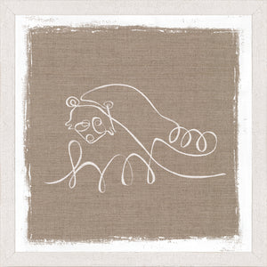 Cottage – One Line Racoon — nature and landscape fine art print in neutral tones at Laurie Yapp Home