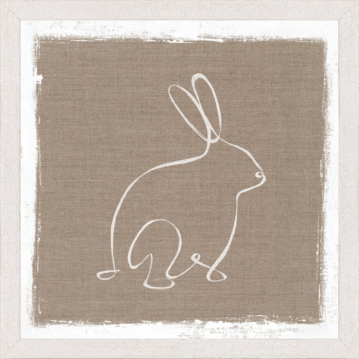 Cottage – One Line Rabbit Profile — nature and landscape fine art print in neutral tones at Laurie Yapp Home