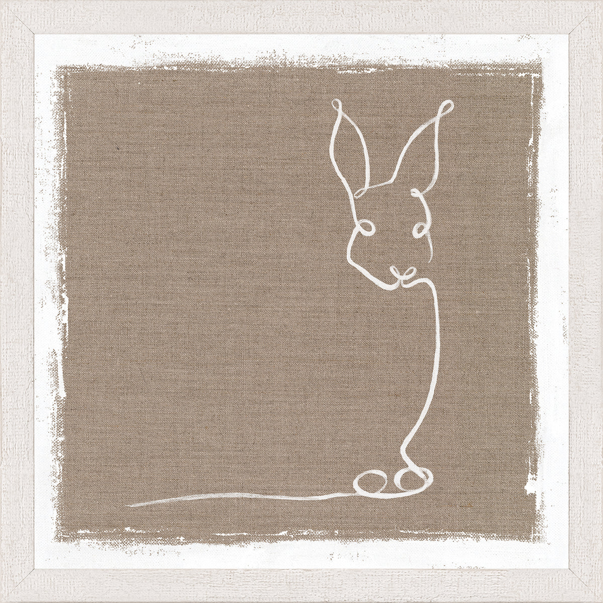 Cottage – One Line Rabbit — nature and landscape fine art print in neutral tones at Laurie Yapp Home