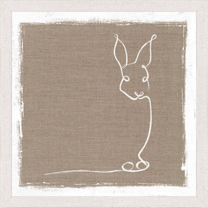 Cottage – One Line Rabbit — nature and landscape fine art print in neutral tones at Laurie Yapp Home