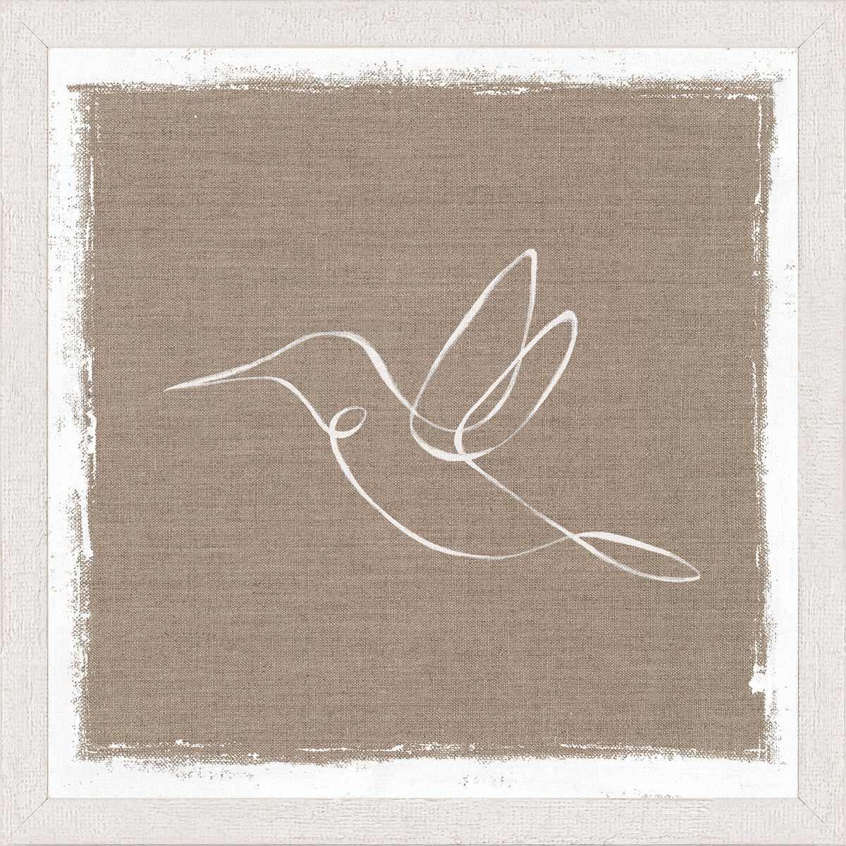 Cottage – One Line Hummingbird — nature and landscape fine art print in neutral tones at Laurie Yapp Home