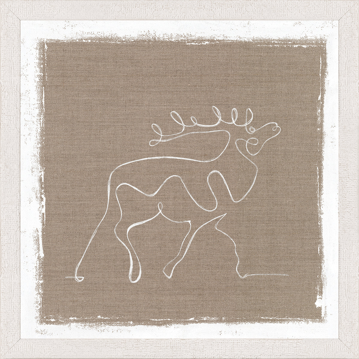 Cottage – One Line Deer — nature and landscape fine art print in neutral tones at Laurie Yapp Home