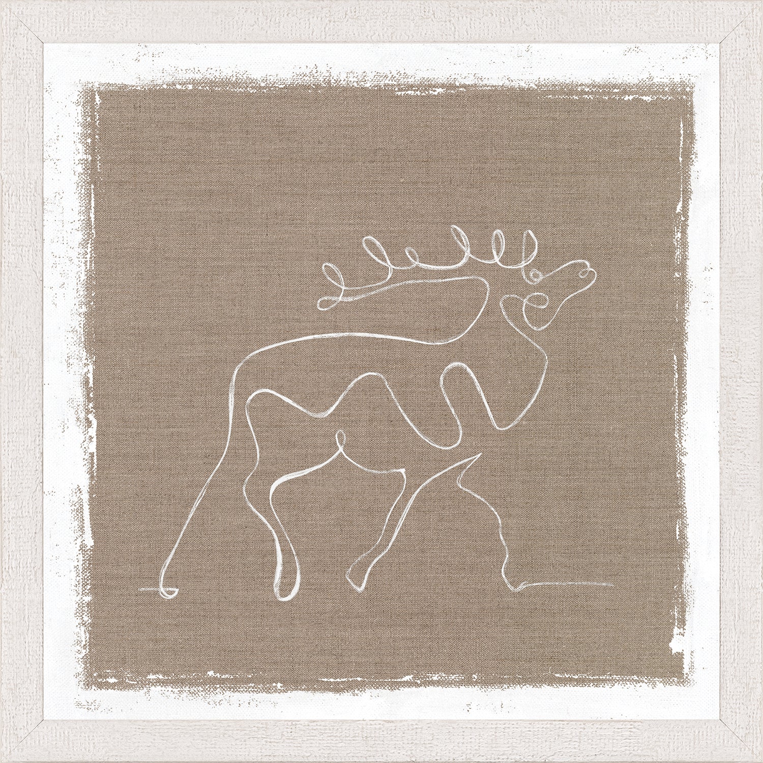 Cottage – One Line Deer — nature and landscape fine art print in neutral tones at Laurie Yapp Home