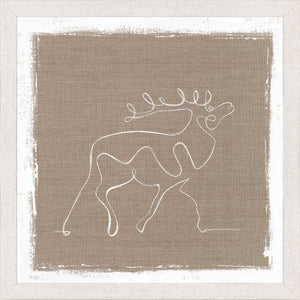 Cottage – One Line Deer — nature and landscape fine art print in neutral tones at Laurie Yapp Home
