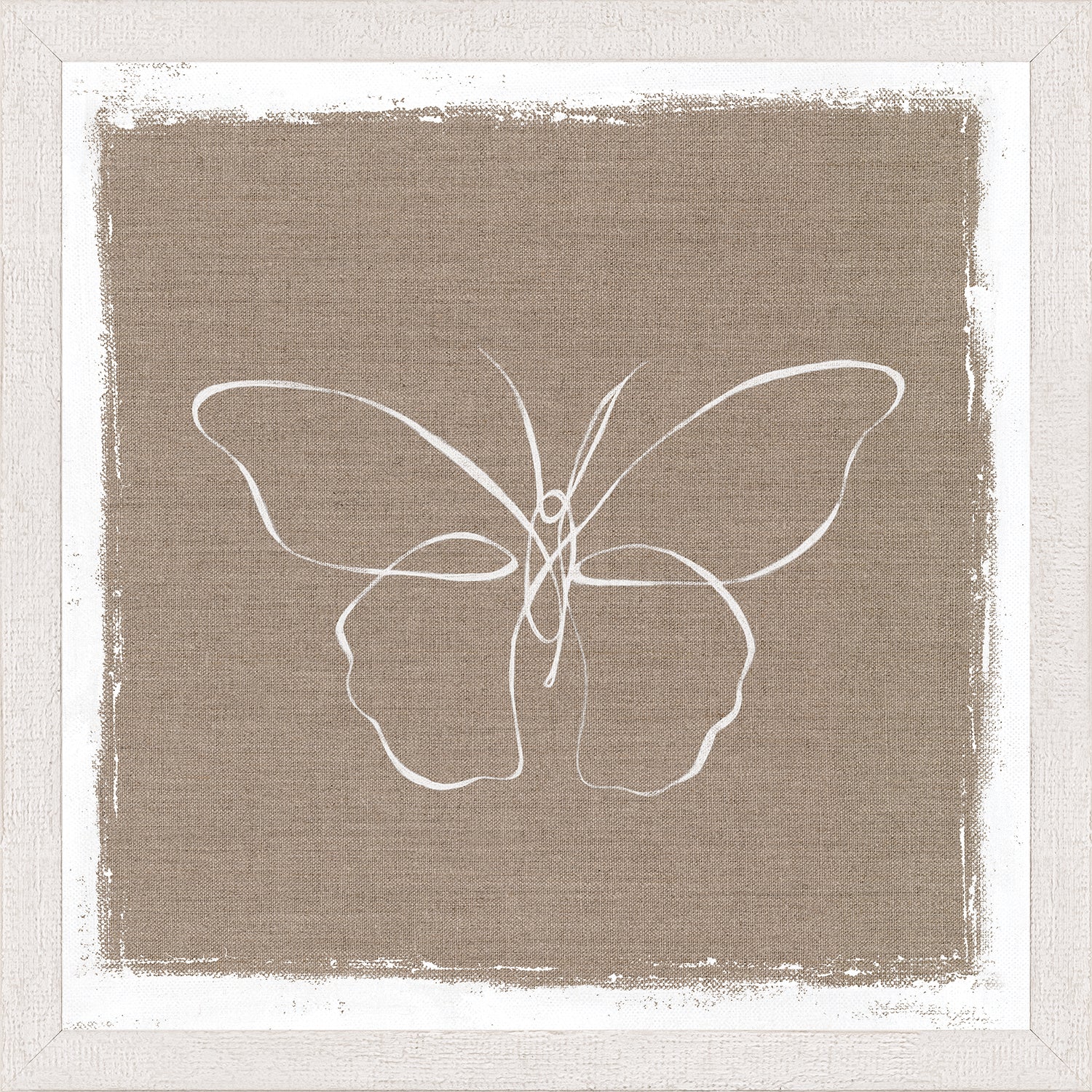 Cottage – One Line Butterfly — nature and landscape fine art print in neutral tones at Laurie Yapp Home