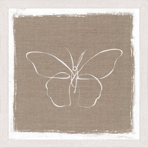 Cottage – One Line Butterfly — nature and landscape fine art print in neutral tones at Laurie Yapp Home