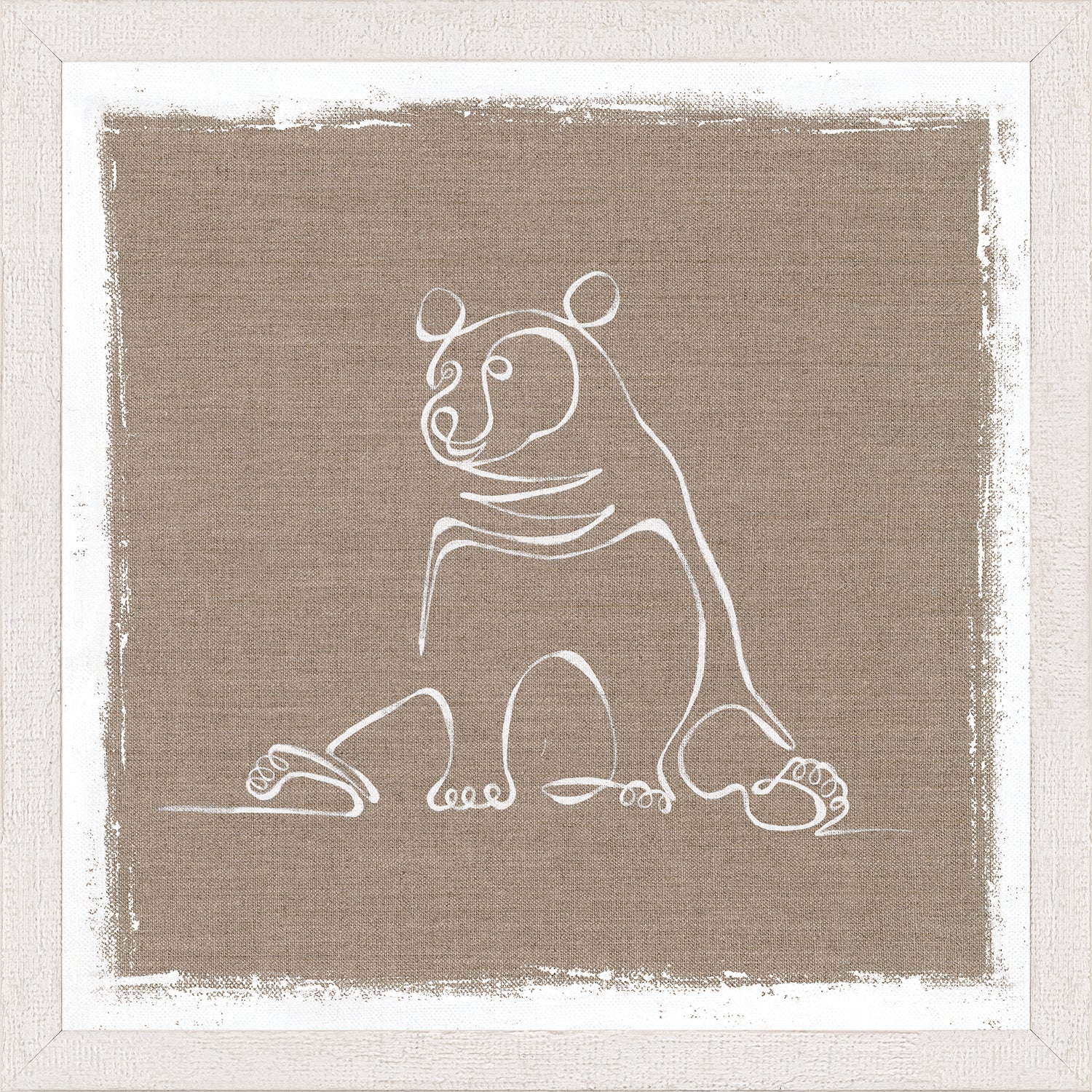 Cottage – One Line Bear — nature and landscape fine art print in neutral tones at Laurie Yapp Home