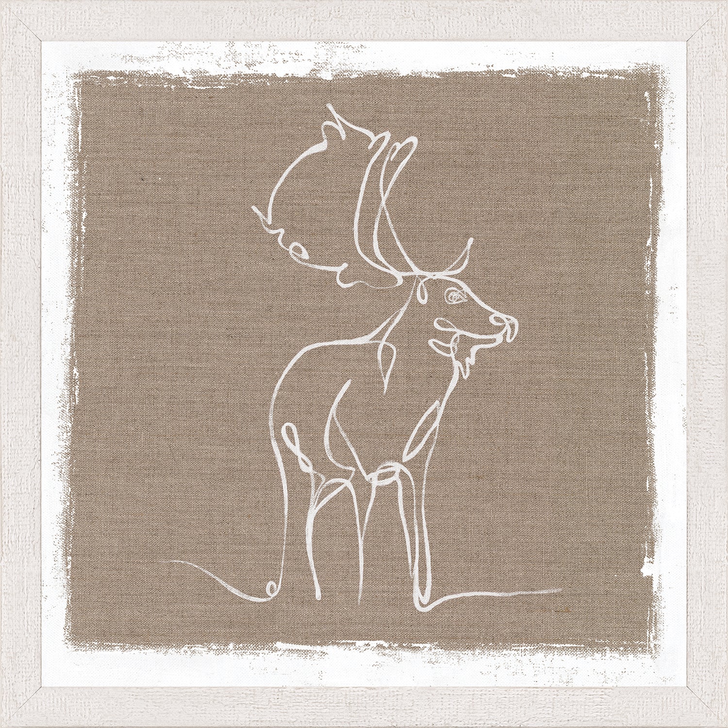 Cottage – One Line Moose — nature and landscape fine art print in neutral tones at Laurie Yapp Home