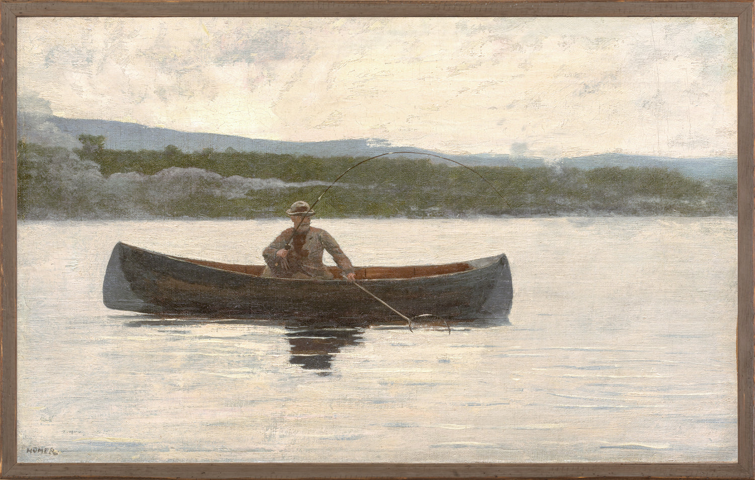 Northern Collection Playing A Fish C 1875 framed art print