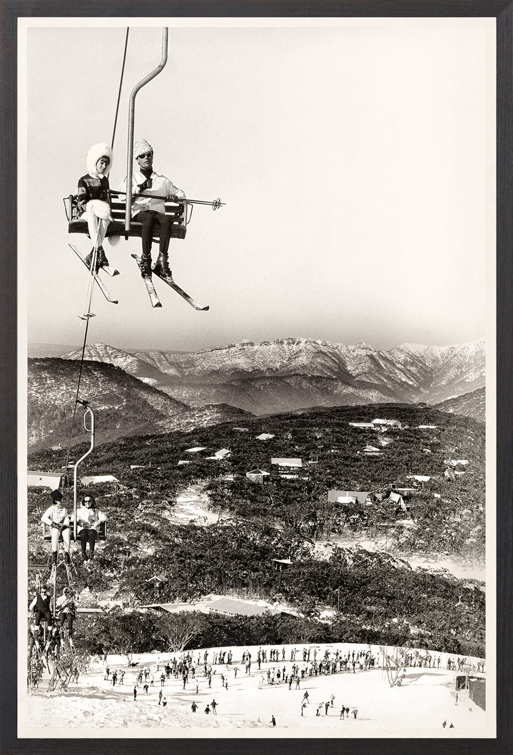 Ski Vacation I, C. 1960 — figurative fine art print shown from another angle