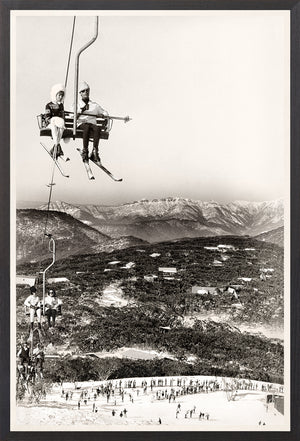 Ski Vacation I, C. 1960 — figurative fine art print shown from another angle