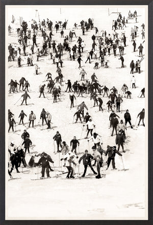 Ski Vacation II, C. 1960 — figurative fine art print shown from another angle
