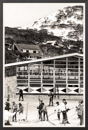 Ski Vacation III, C. 1960 — figurative fine art print shown from another angle