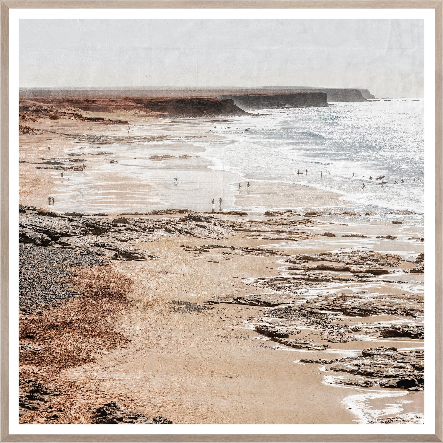 El Cotillo Beach wall art featuring a serene beach scene with waves and rocky shoreline.