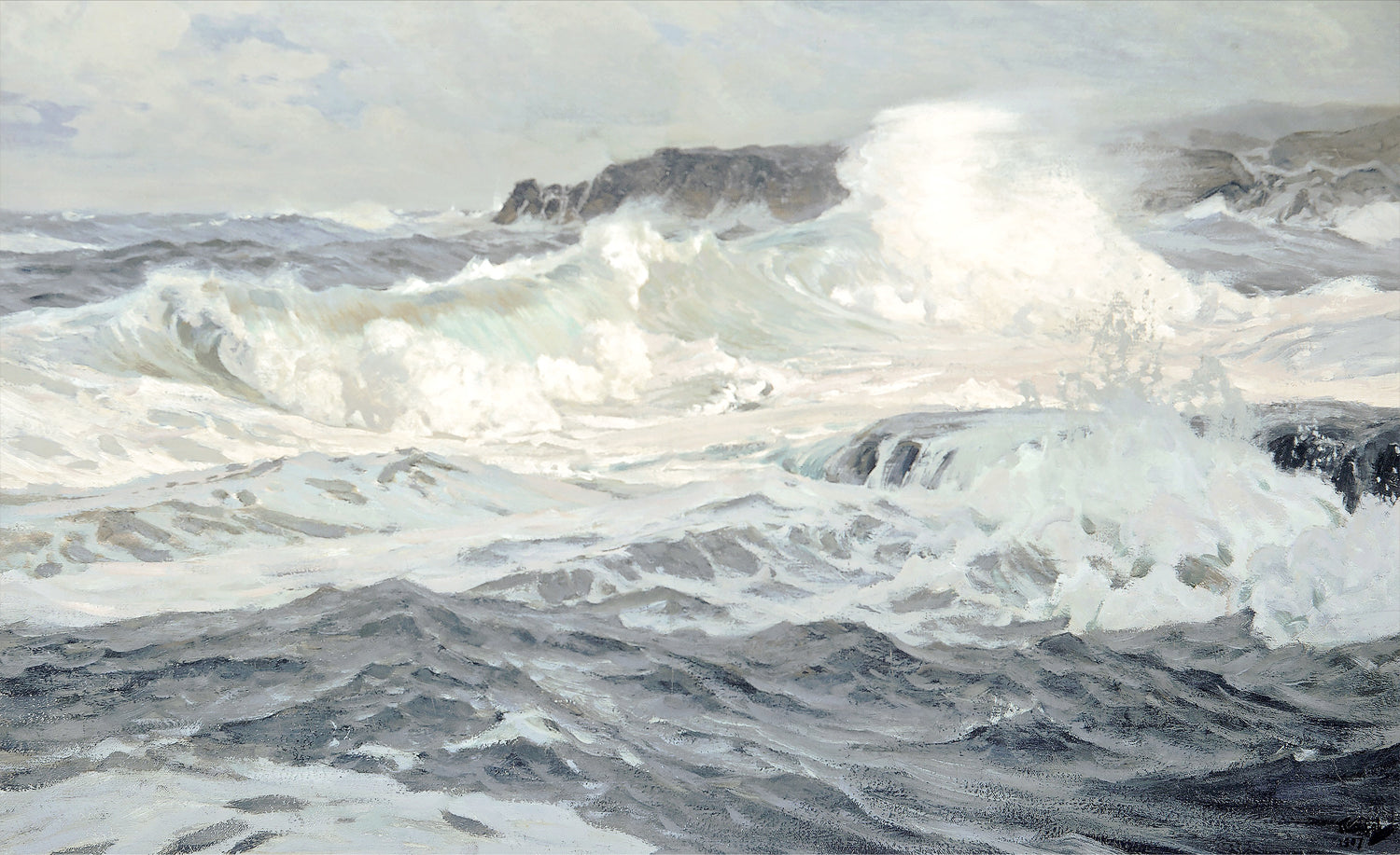 Southwesterly Gale C. 1907 — nature and landscape fine art print in cool tones at Laurie Yapp Home