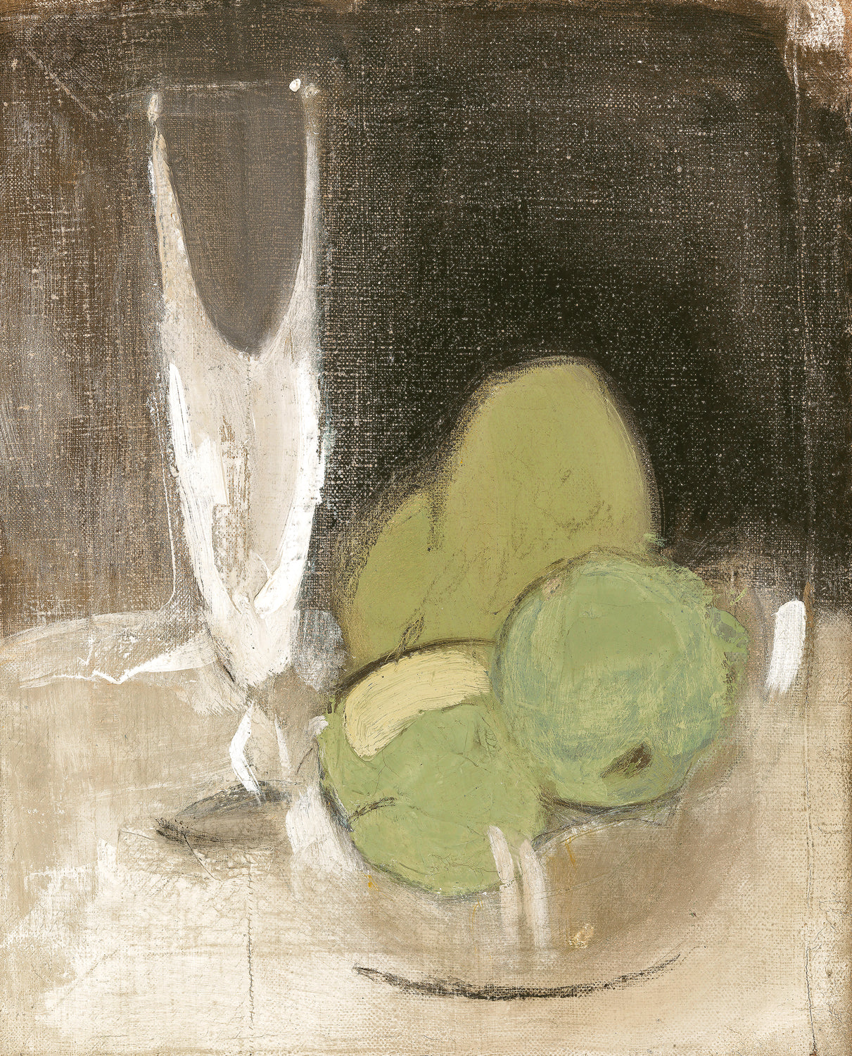 COLLECTION VINTAGE – GREEN APPLES & CHAMPAGNE C. 1934 framed art print, 39.25 × 48.25 in