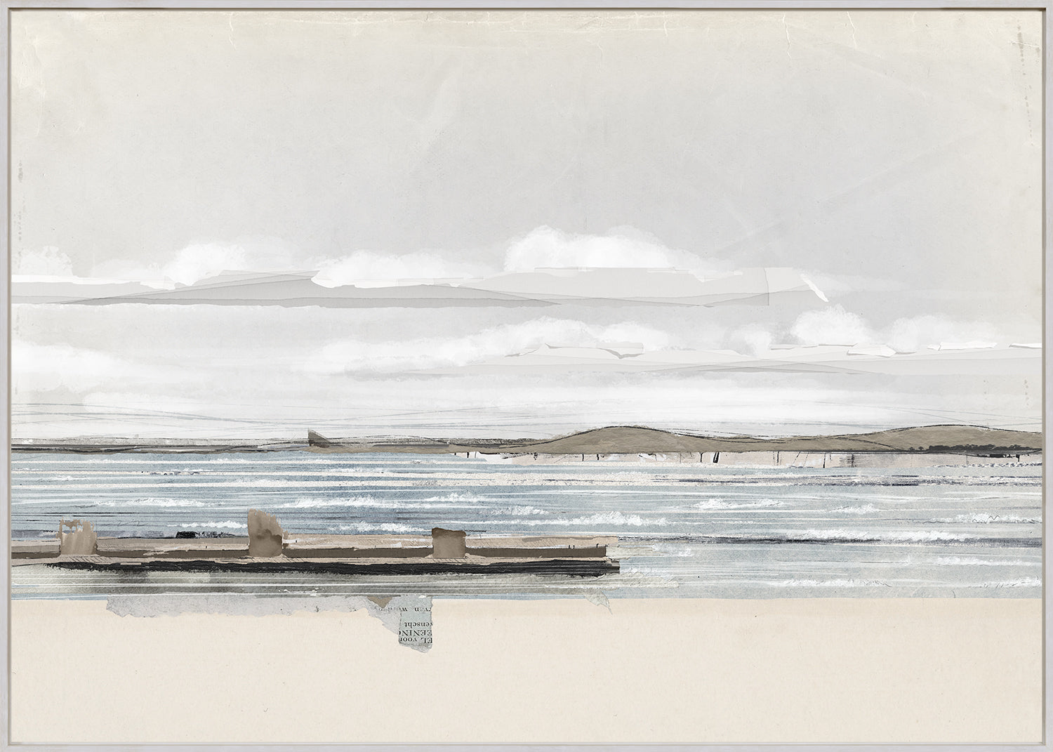 Decoupage Horizon II — nature and landscape fine art print in neutral tones at Laurie Yapp Home