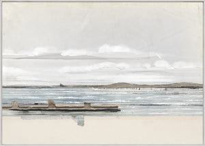 Decoupage Horizon II — nature and landscape fine art print in neutral tones at Laurie Yapp Home