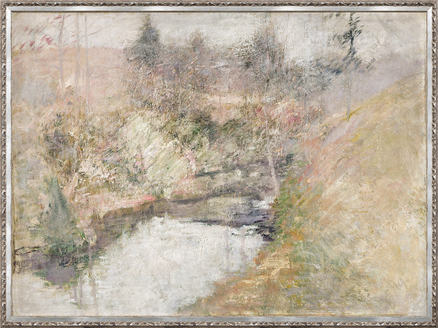 Hemlock Pool C. 1890 wall art featuring a soft, impressionistic landscape with muted colors.