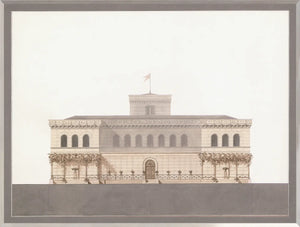 front view of Italian Villa Facade II, C. 1838 luxury Artwork