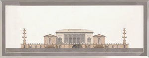 front view of Italian Villa Facade III, C. 1838 luxury Artwork