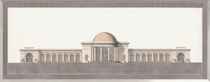 front view of Italian Villa Facade IV, C. 1838 luxury Artwork