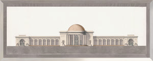 front view of Italian Villa Facade IV, C. 1838 luxury Artwork