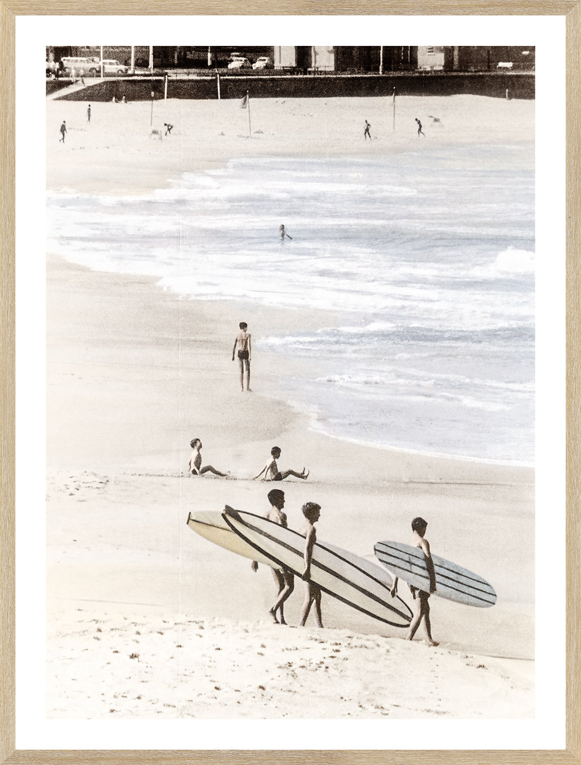 Surfing Trio framed art print