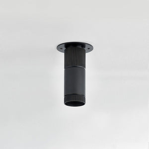 Close-up of the Dighton Flush Mount in dark bronze showing the shade profile and mounting canopy.