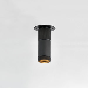Close-up of the Dighton Flush Mount in dark bronze showing the shade profile and mounting canopy.