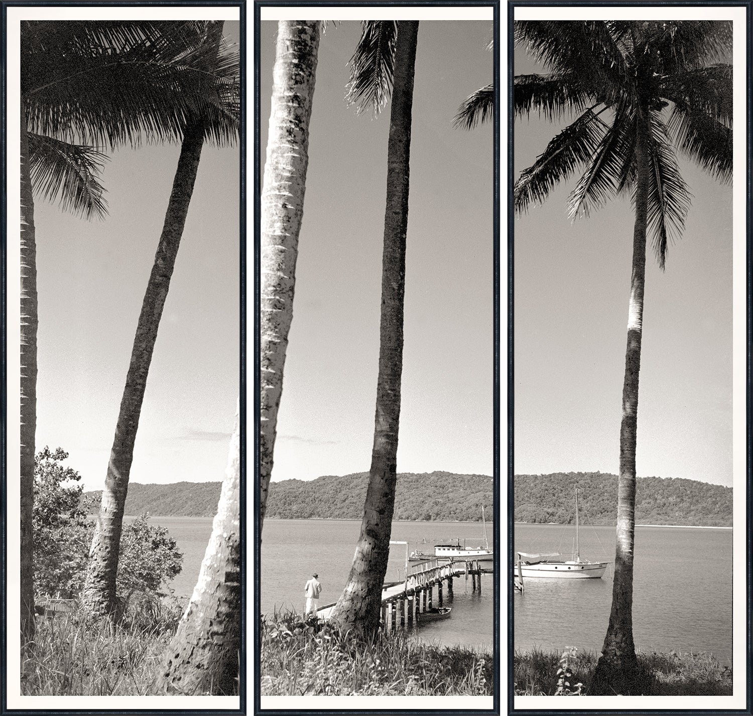 NOSTALGIA COLLECTION – ISLAND DOCK C. 1959 — nature and landscape fine art print in neutral tones at Laurie Yapp Home