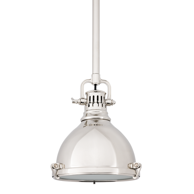 Pelham Pendant 8" in aged brass — a Hudson Valley pendant for kitchens, entries, and dining rooms at Laurie Yapp Home.