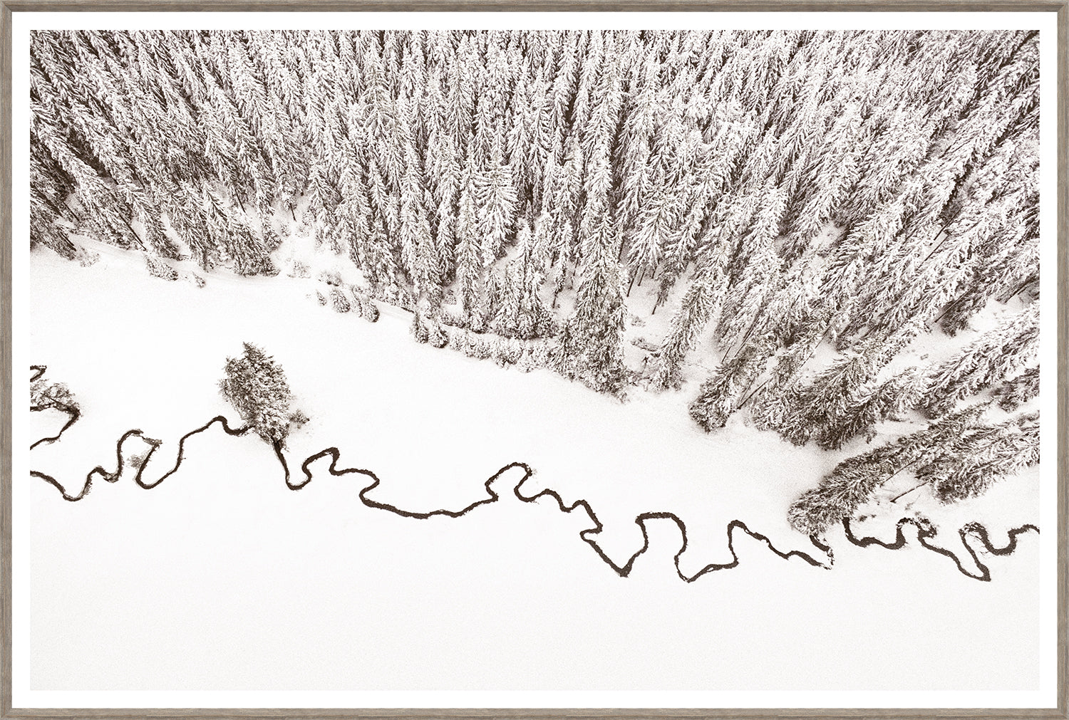 Aerial Stream Line I framed art print