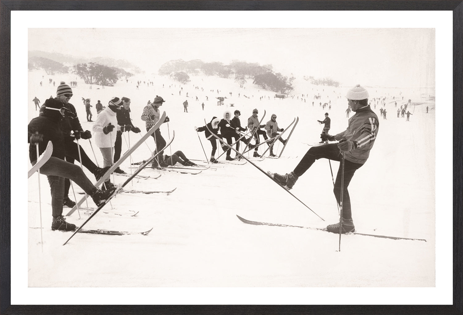 Ski Instruction C 1966 framed art print