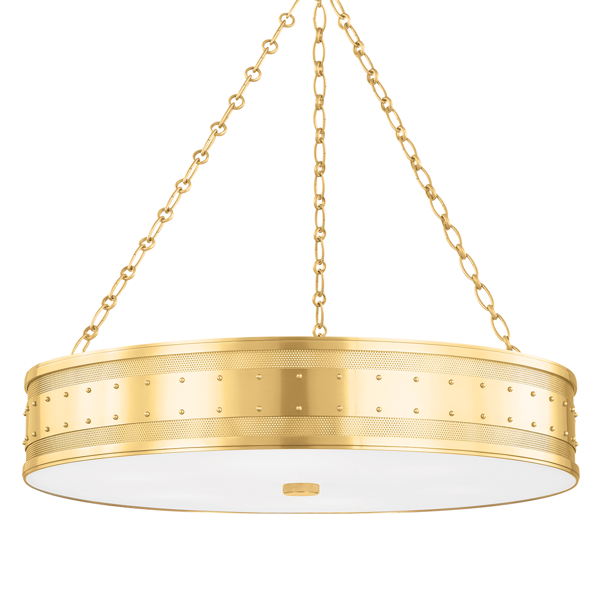 Gaines Chandelier 30" in aged brass — a Hudson Valley chandelier for dining rooms, entries, and living rooms at Laurie Yapp Home.