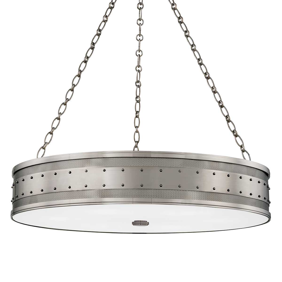 Gaines Chandelier 30" shown from the front to reveal the frame, arms, and shade detail.