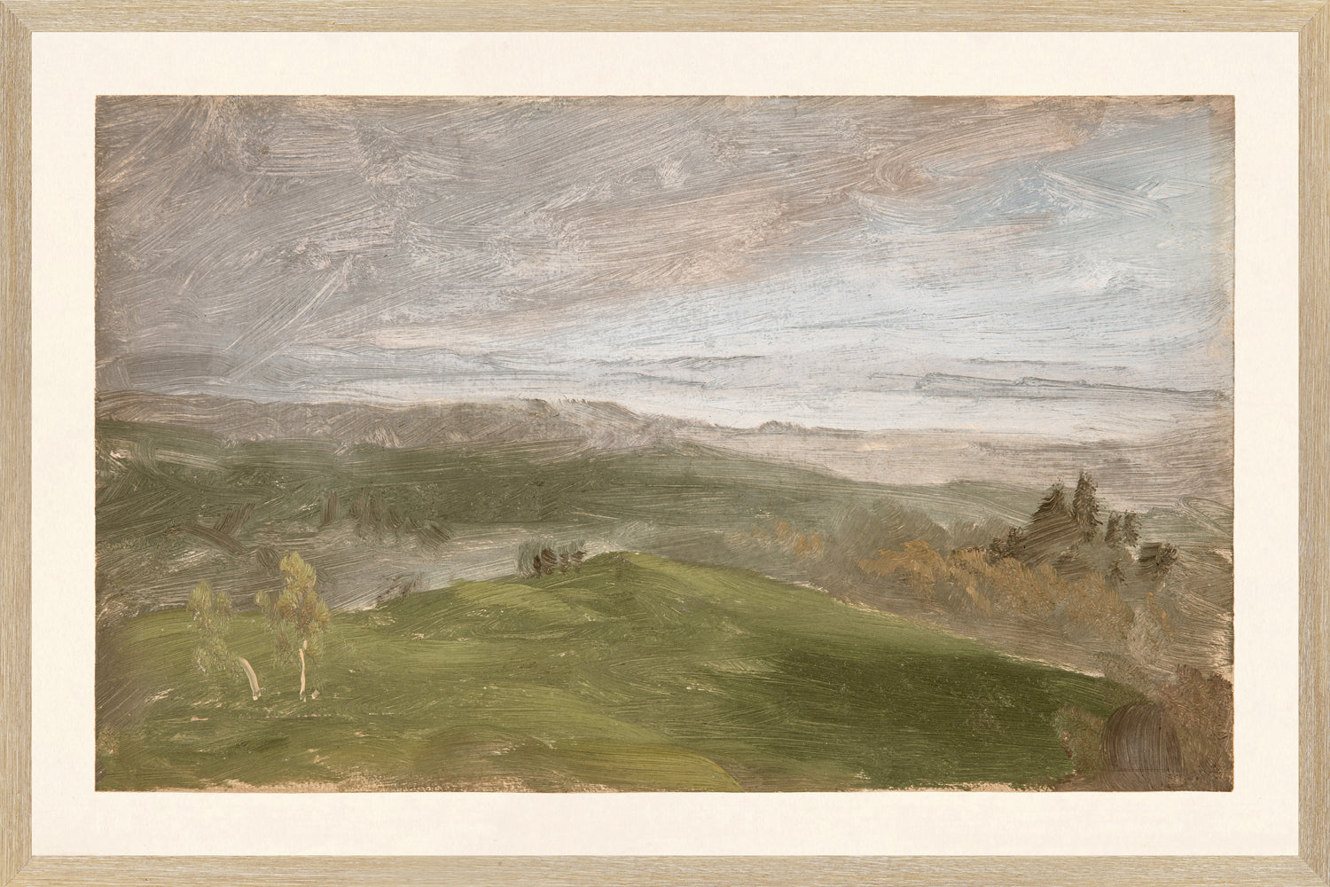 Hudson River School – Summer View, Hudson Valley C. 1870 framed art print, 21 × 14 in