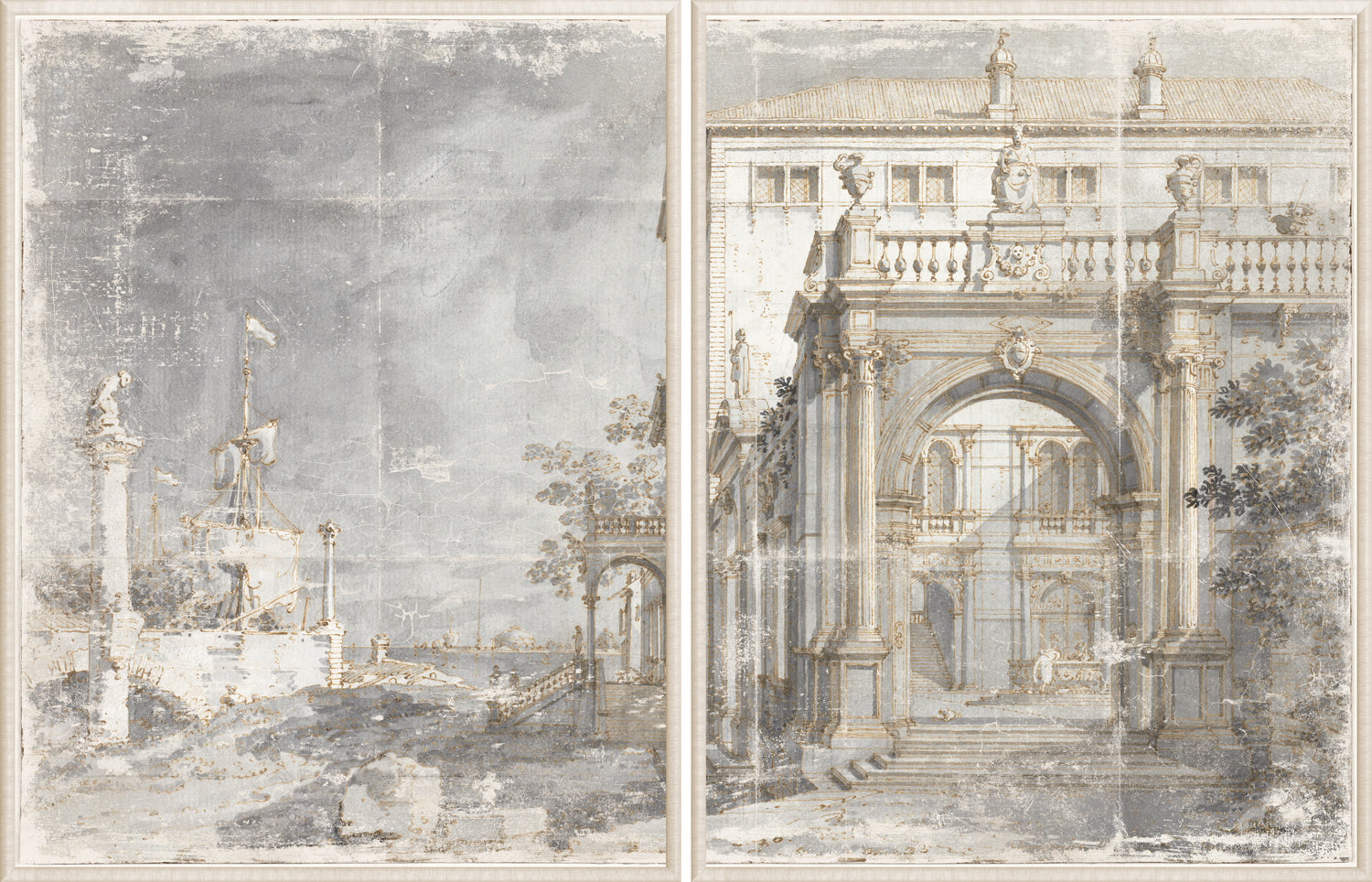 Villa by the Lagoon C.1740 — architecture and travel fine art print in neutral tones at Laurie Yapp Home