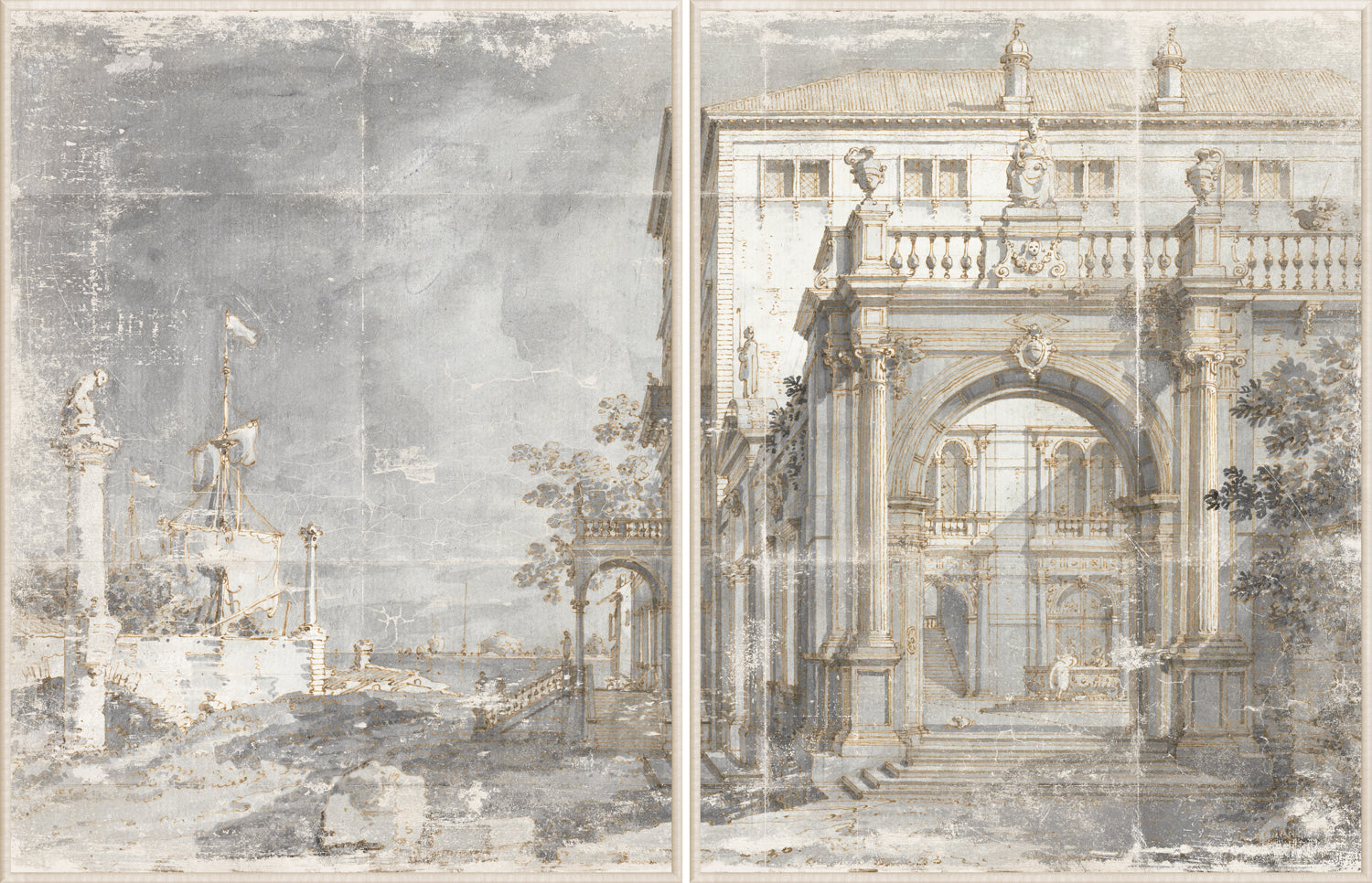Villa by the Lagoon C.1740 — architecture and travel fine art print shown from another angle