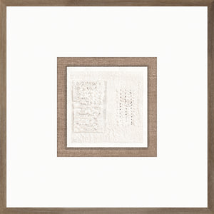 Encaustic Neutrals I wall art featuring textured white design in a natural wood frame