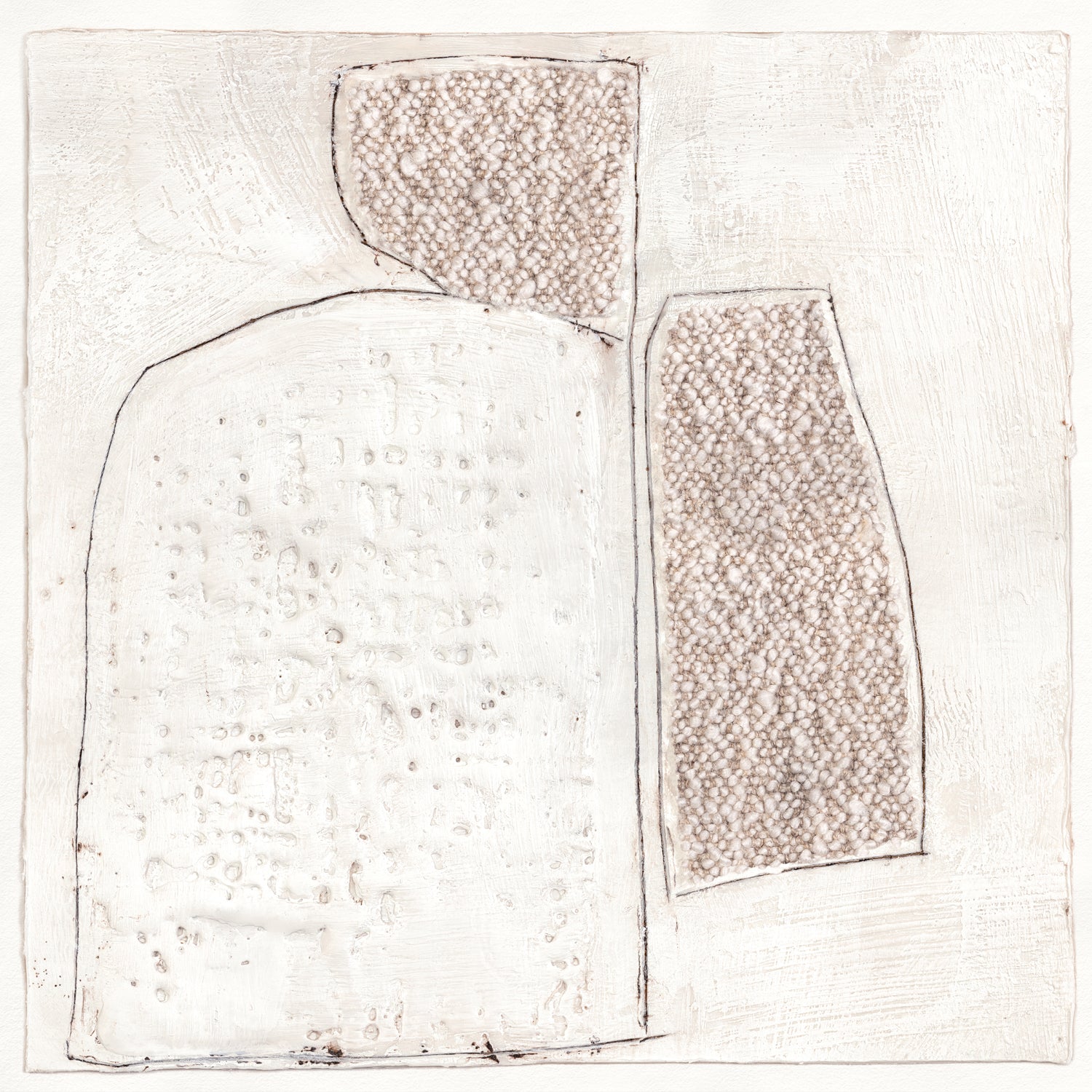 Encaustic Neutrals V — abstract fine art print shown from another angle