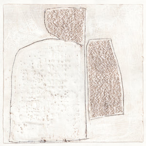 Encaustic Neutrals V — abstract fine art print shown from another angle