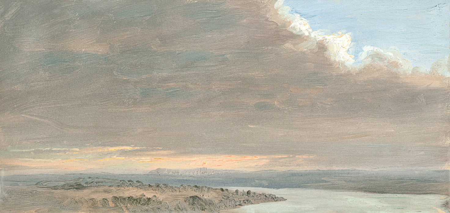 Hudson River School – Sunset, Hudson Valley C. 1870 — nature and landscape fine art print shown from another angle